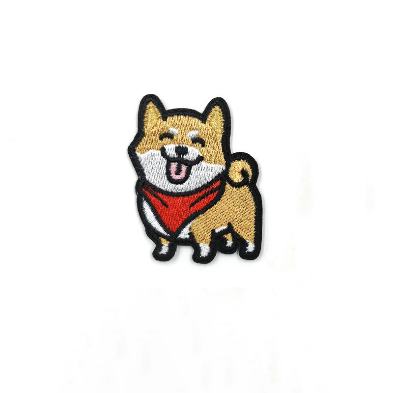 Sticker ủi thêu hình logo chú chó con Corgi Chibi dễ thương cute - Patch ủi quần áo balo H24