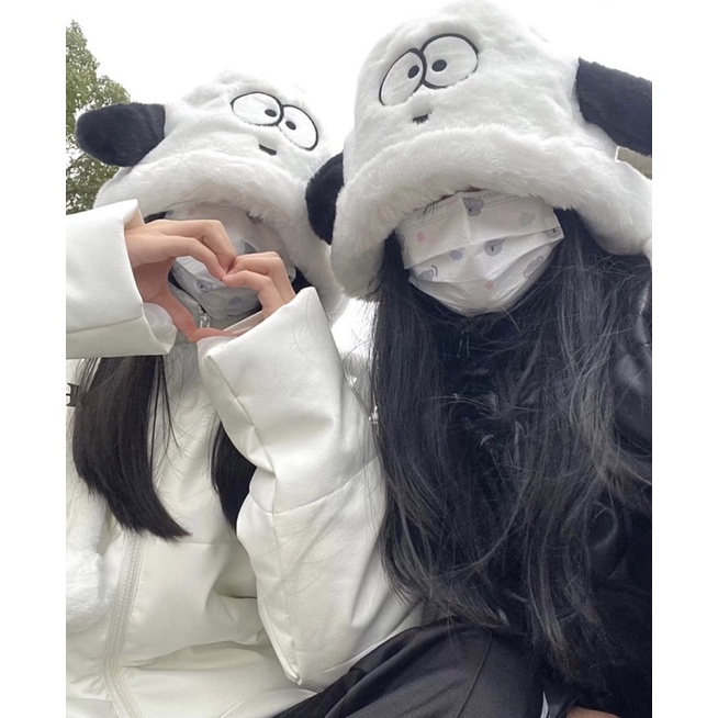 Mũ Lông Tai Thỏ Đáng Yêu Mềm Mại Giữ Ấm Phong Cách Hàn Trung