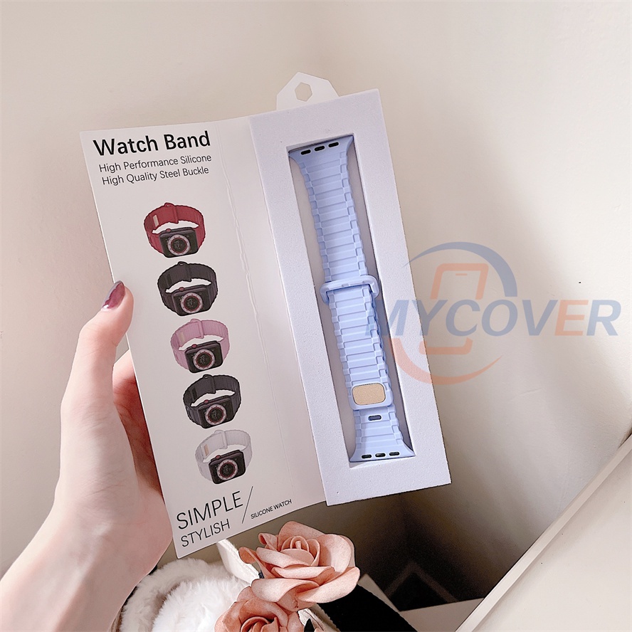 Dây Đeo Thể Thao Bằng Silicone Cho Đồng Hồ Thông Minh Apple Watch Series Ultra 8 7 6 SE 5 4 3 2 1 iWatch Size 49mm 41mm 45mm 44mm 42mm 40mm 38mm