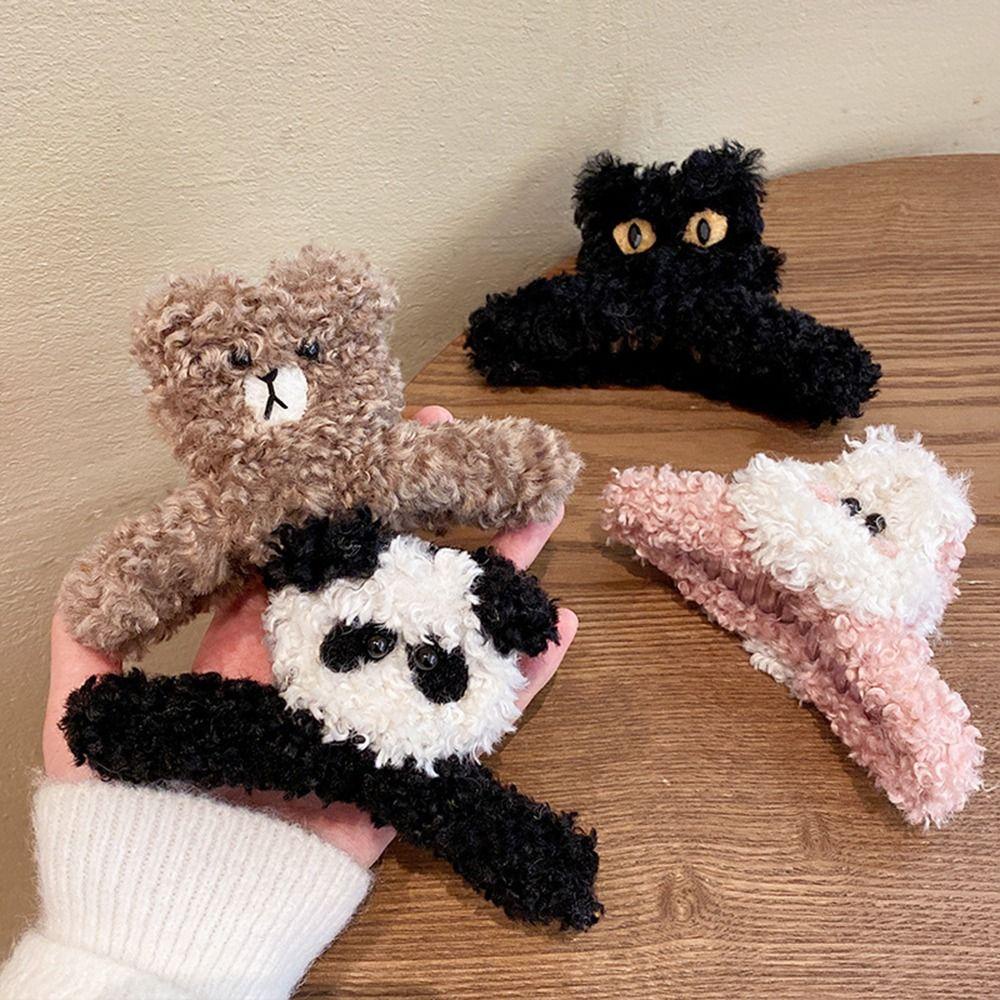 Kẹp Tóc Móng Vuốt Đuôi Ngựa Hình Gấu Hoạt Hình Phong Cách Hàn Quốc Đơn Giản Dành Cho Bạn Nữ