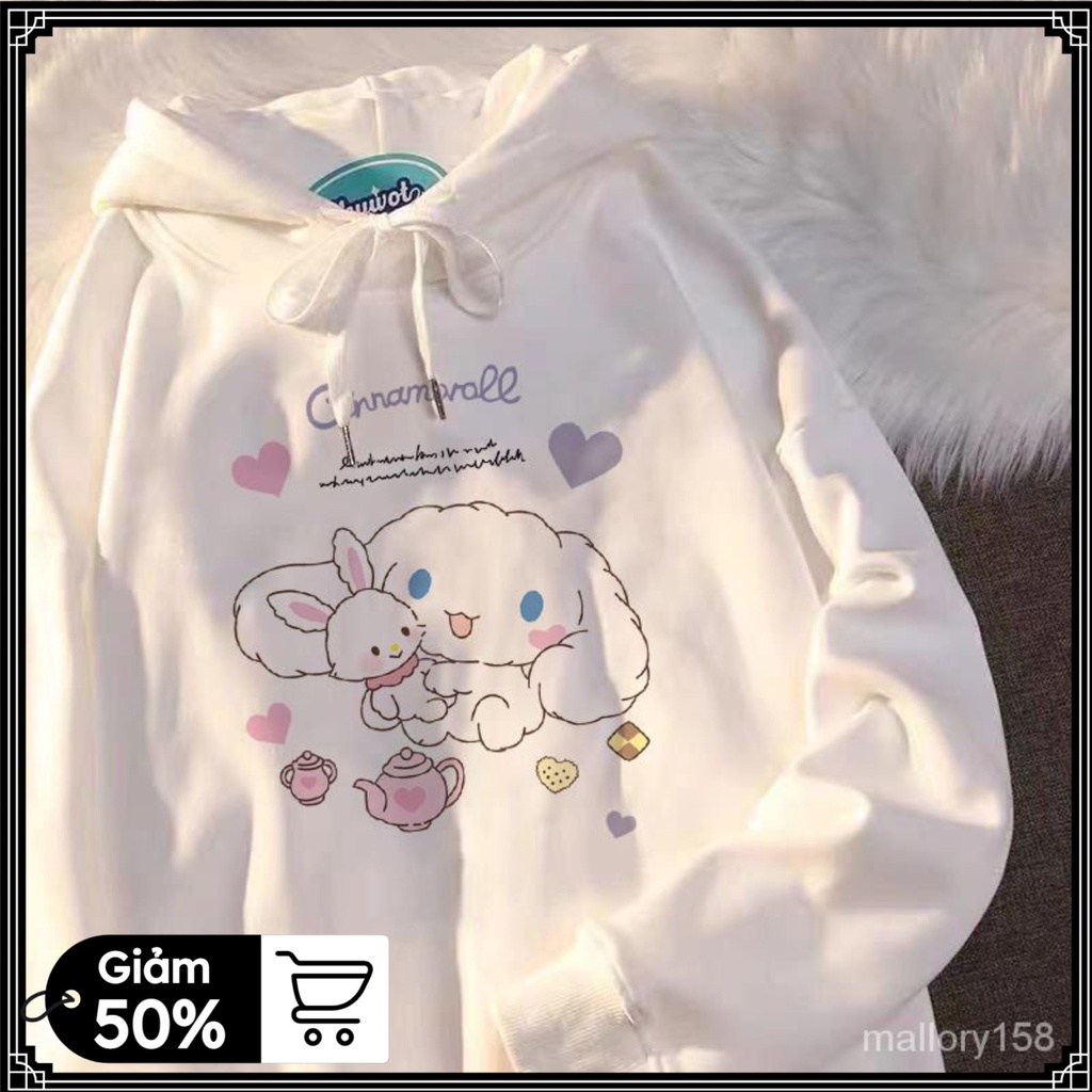 Áo hoodie nam nữ form rộng Cinnanoroll, Áo khoác hoodie nam nữ form rộng nỉ dày unisex ulzzang hàn quốc