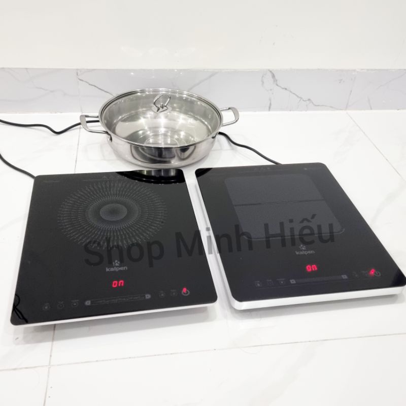 Bếp từ Kalpen 1613 1616 1619 nấu siêu nhanh với vòng từ kép 2200w kèm nồi lẩu 28cm