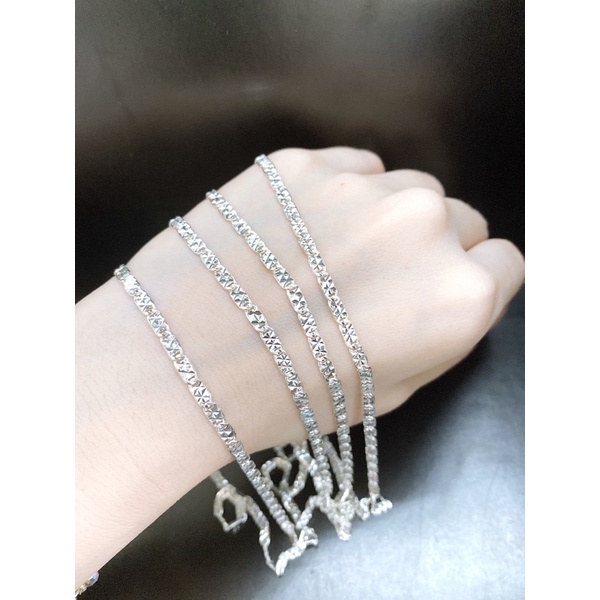 Dây chuyền nam bản dẹt khắc máy -DCN002 - Bạc ta 950 nguyên chất