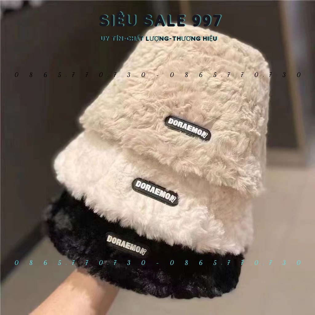 MŨ VÀNH QC DORAEMON CHẤT LÔNG THỎ XOẮN XỊN MỊN CAO CẤP
