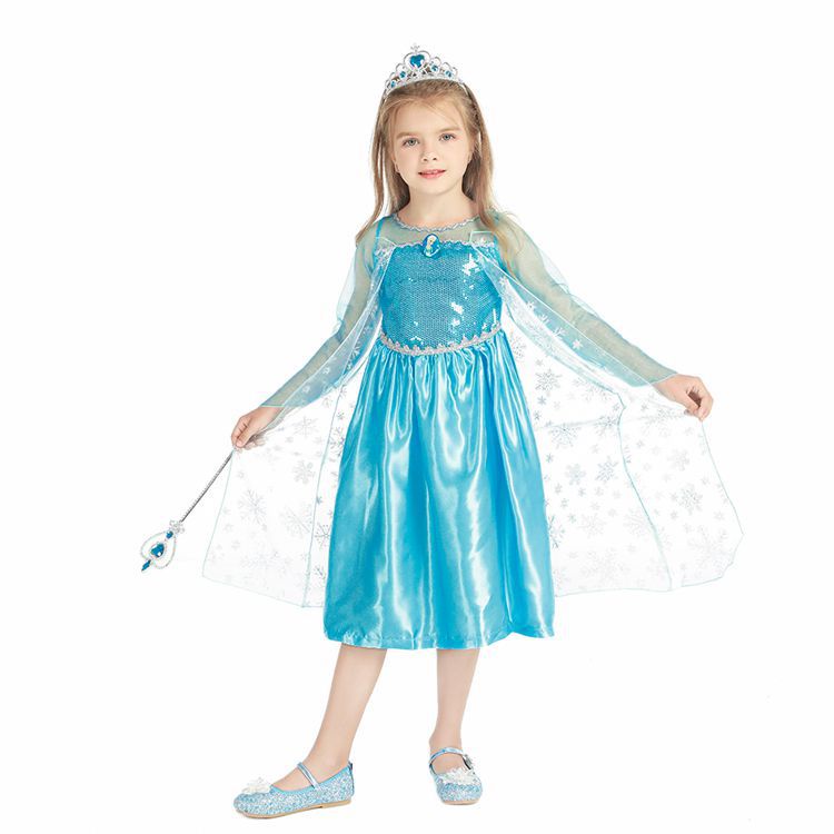 Đầm công chúa Elsa BCBL đính kim tuyến lấp lánh có thể tháo rời cho bé gái