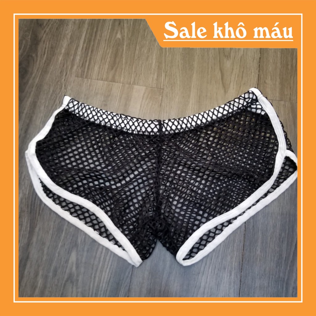 Quần ngủ nam, quần ngủ lưới cotton xuyên thấu thoáng mát