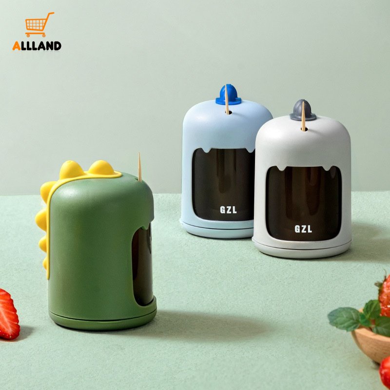 Hộp Đựng Tăm Xỉa Răng / Hũ Đựng Tăm Xỉa Răng Tự Động Bằng Nhựa PP Hình Khủng Long