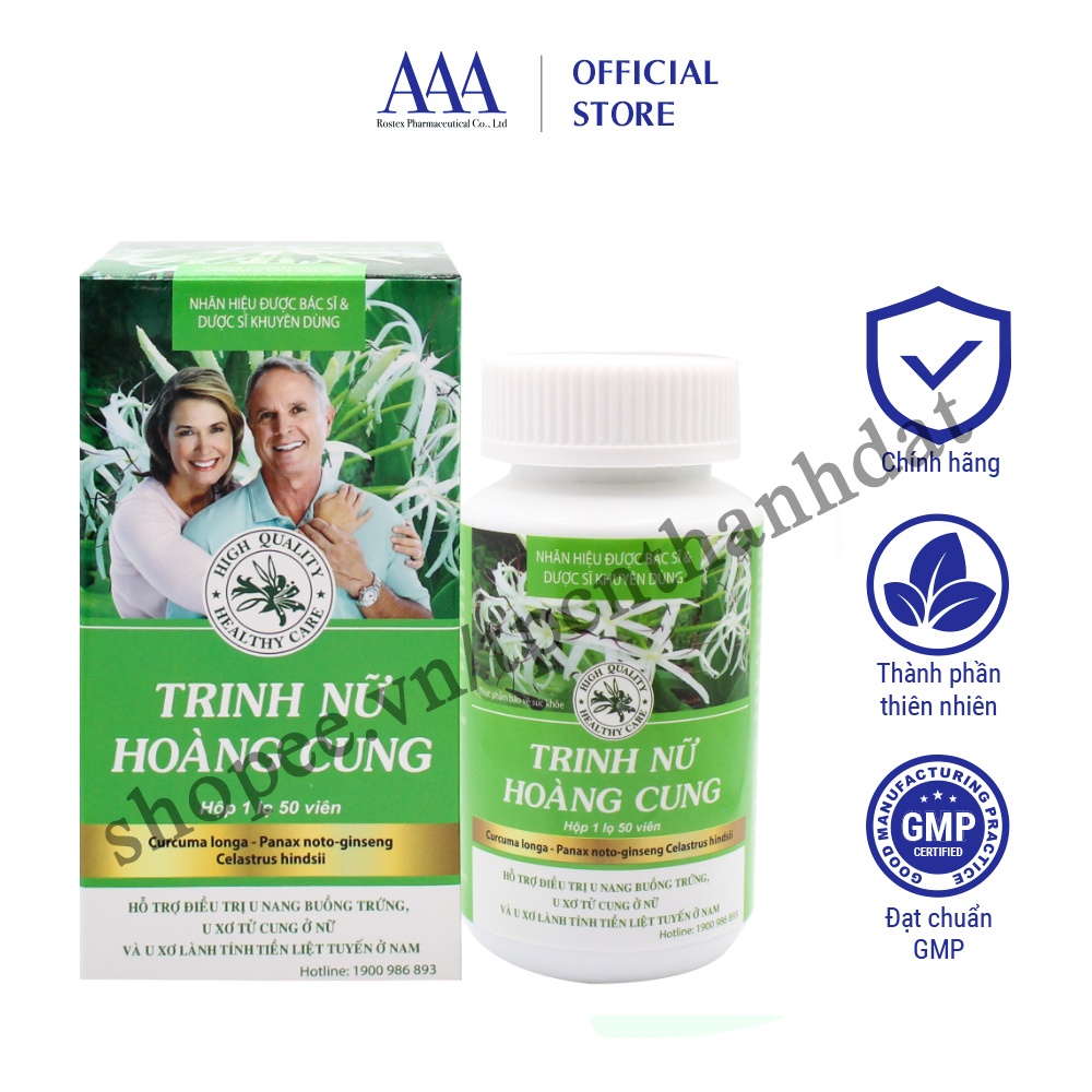 Viên uống Trinh Nữ Hoàng Cung hỗ trợ điều trị u xơ tử cung, u xơ tuyến tiền liệt - Chai 50 viên