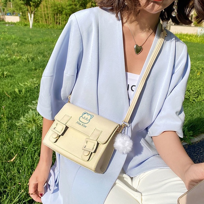 Túi Đeo Chéo Hình Vuông Nhỏ Thêu Họa Tiết Dễ Thương Phong Cách Nhật Bản Thời Trang 2022