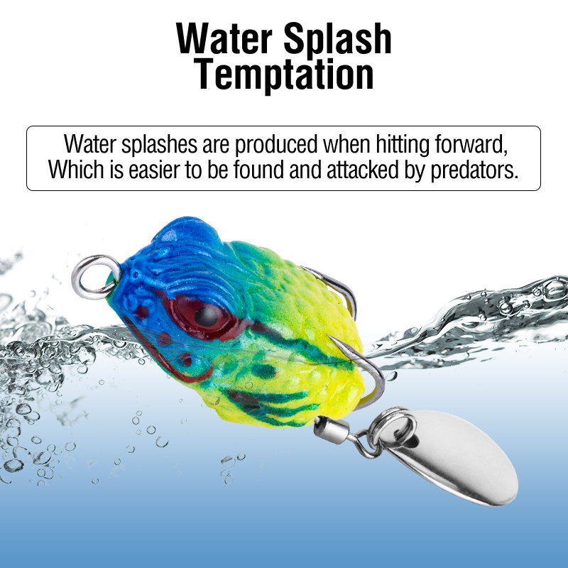 Mồi câu cá giả tokushima hình ếch nhảy mini 2.5cm / 3g mềm mại 8 màu có móc kép