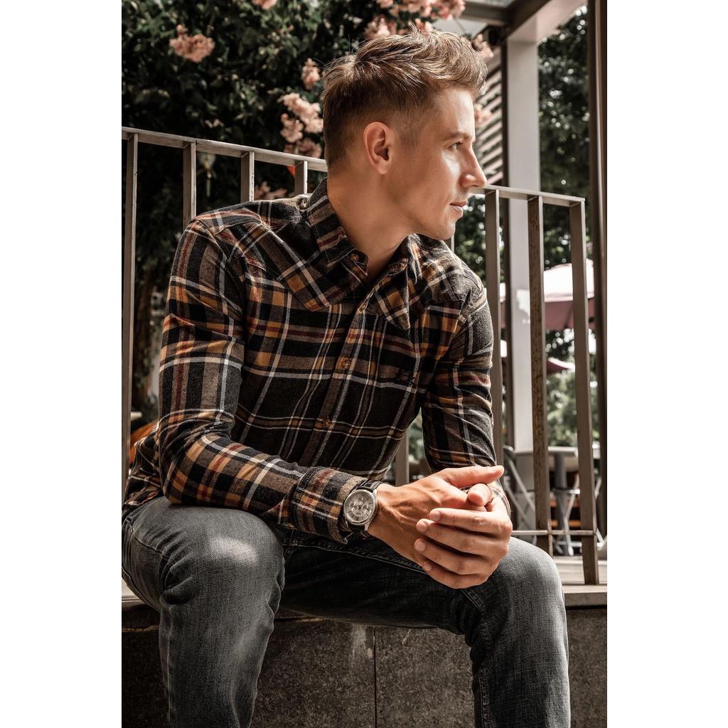 Áo Sơ Mi Flannel Trẻ Trung Just Men 220136