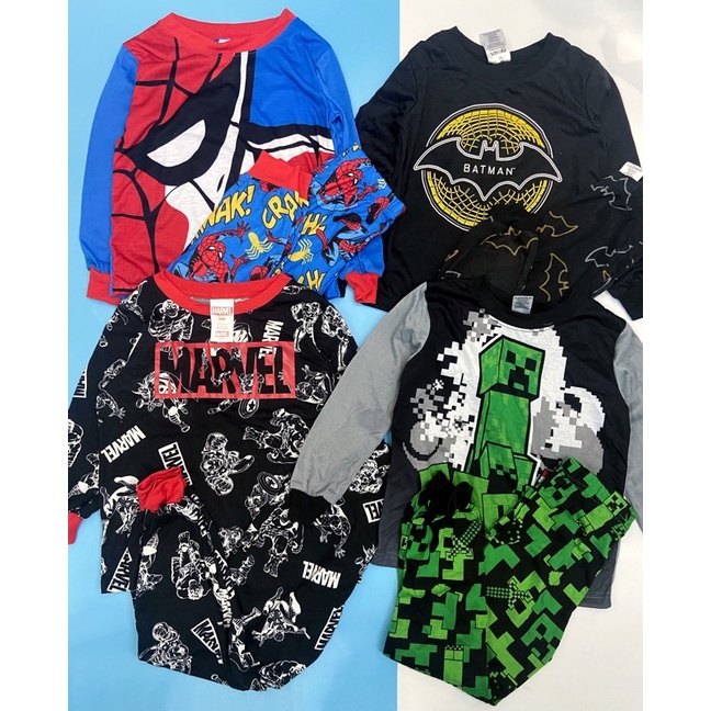 Bộ thun poly Spiderman Minecraft batman marvel