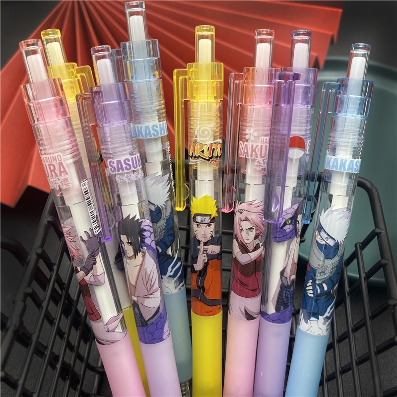 Bút Bi Viết Anime Naruto Ngòi 0,5mm - Bút Bi Bấm Học Sinh, Sinh Viên Văn Phòng Mực Đen