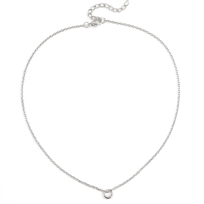 Vòng cổ Mặt Tròn Màu Vàng / Bạc Đơn Giản Thời Trang Phong Cách Hàn Quốc Cho Nữ