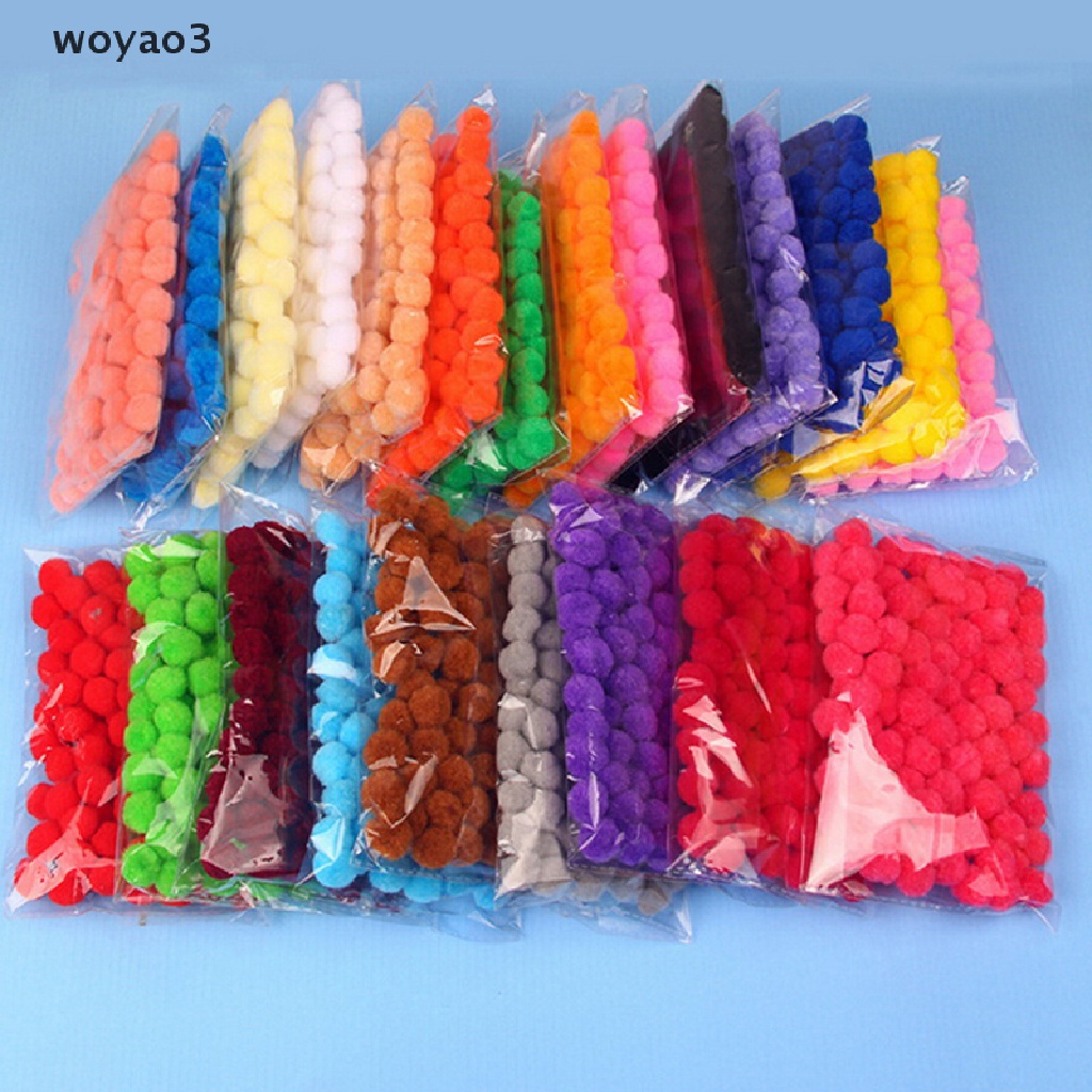 Set 100 Quả Pompom Mềm 15MM 20 Màu Tùy Chọn Trang Trí Tiệc Cưới