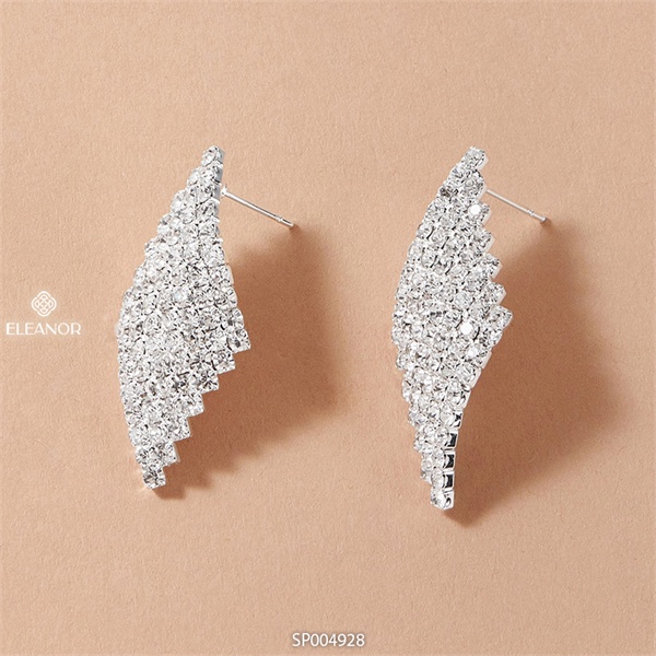 Bông tai nữ chuôi bạc 925 Eleanor Accessories đính đá hình thoi dài phụ kiện trang sức 4928