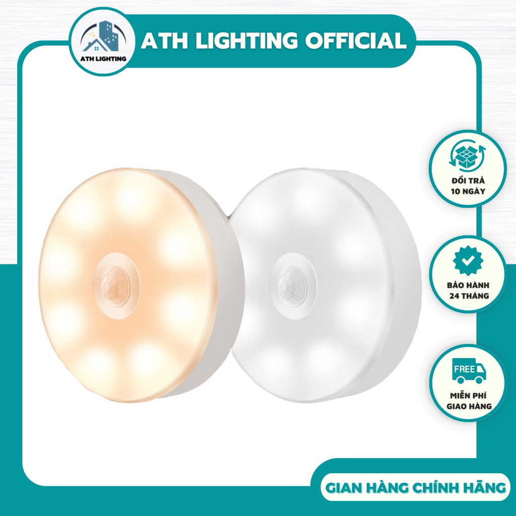 Đèn phòng ngủ ATH LIGHTING, loại tự bật tắt không dây có miếng dán lối đi, phòng ngủ và tủ quần áo, mẫu mới 2022...