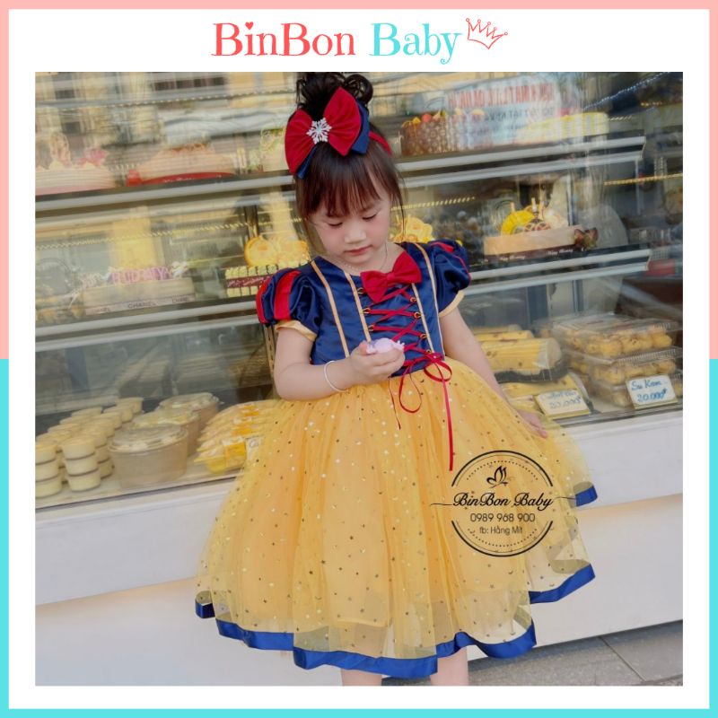 Váy công chúa cho bé BinBon Baby, đầm công chúa bạch tuyết cho bé gái