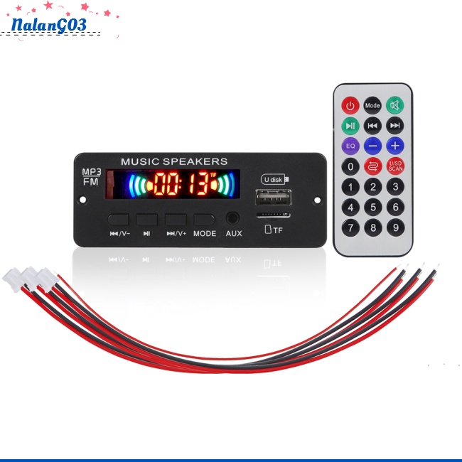 Bảng Mạch Khuếch Đại Âm Thanh Mp3 Bluetooth 12v Jx-808bt 2x3w Và Điều Khiển Từ Xa