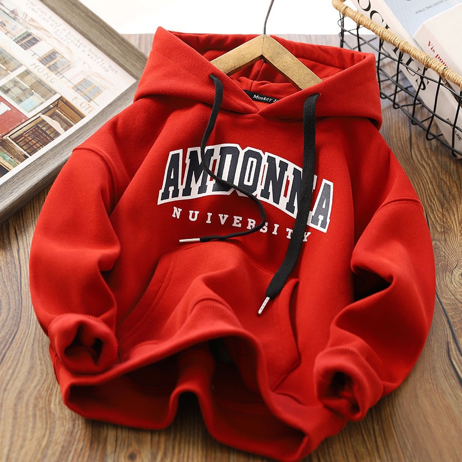 Áo Sweater Thể Thao Chui Đầu Vải Nỉ Dày Dặn Thời Trang Thu Đông 2023 Cho Bé Trai