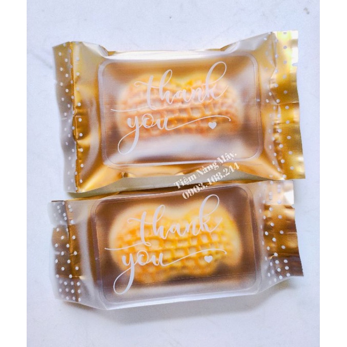 Túi đựng bánh Thankyou nâu 50c đựng bánh dứa, bánh bông tuyết