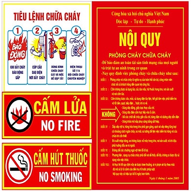 Bộ nội quy, tiêu lệnh  cấm lửa, cấm thuốc