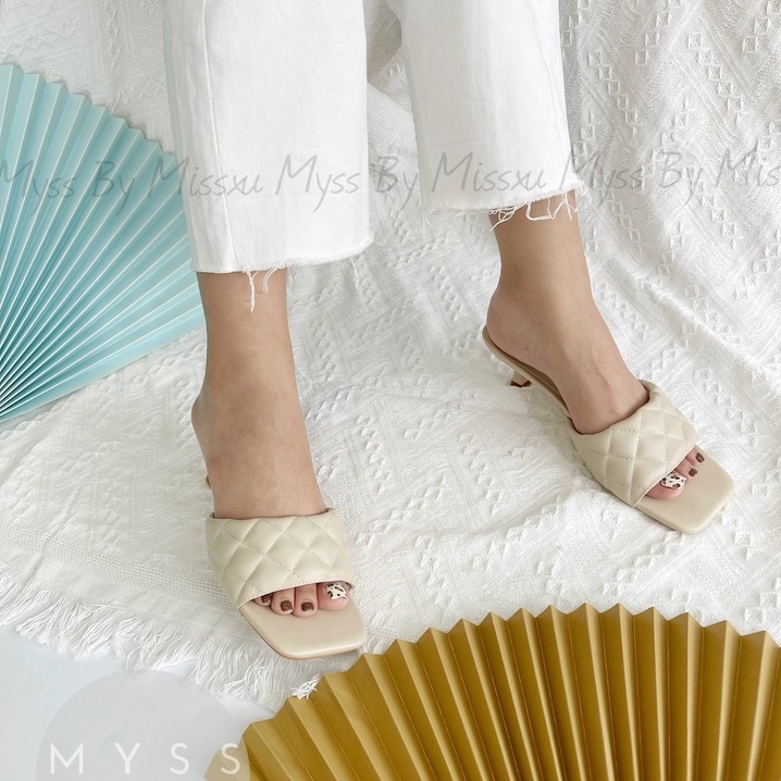 Giày guốc nữ bản ngang chần ô 3 cm thời trang MYSS - SU149