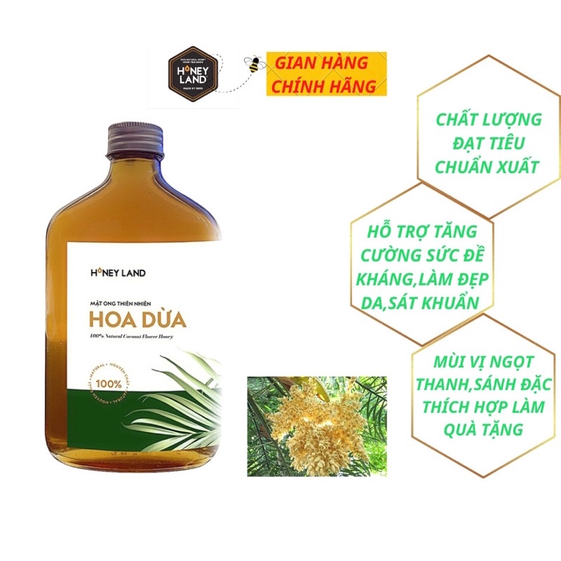 Mã BMLT35 giảm đến 35K đơn 99K Mật ong nguyên chất Hoa Dừa Honeyland 500g