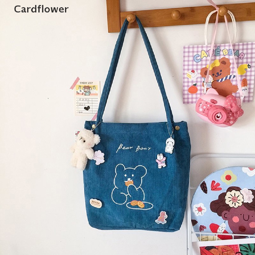 < Cardflower > Túi Đeo Vai / Xách Tay / Đeo Chéo Hình Gấu Bông Vải Nhung Nhật Bản Mới Bán Chạy