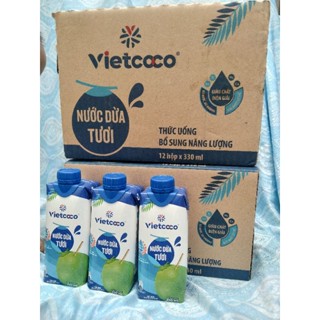 Nước dừa tươi nguyên chất Vietcoco ( 1 thùng 12 hộp date mới) giàu vitamin, khoáng chất bù nước bù khoáng