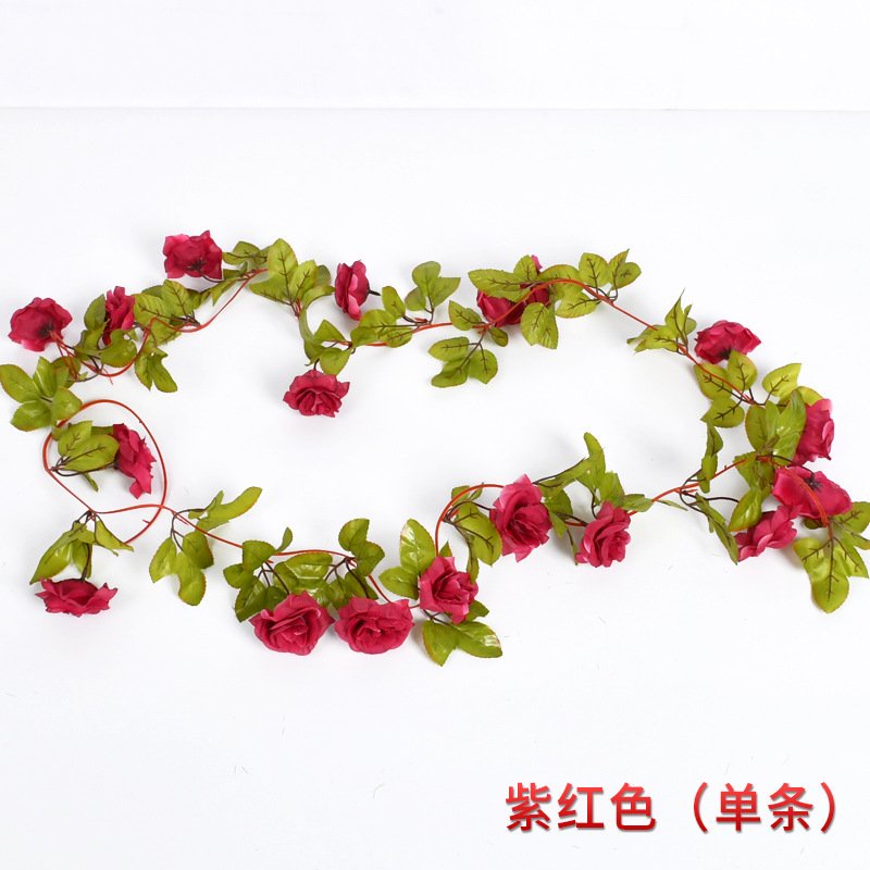 Dây hồng leo giả 2m3 - Dây hoa nhân tạo trang trí tường, ban công