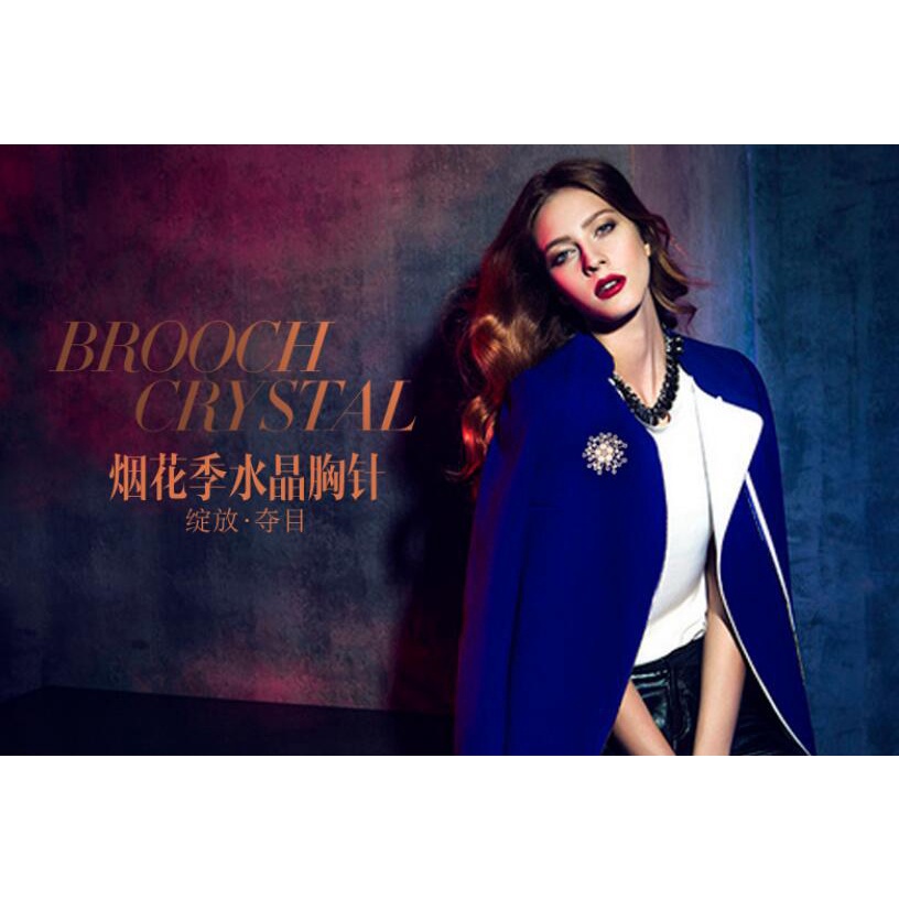 Ghim Cài Áo Hình Hoa Tuyết Đính Ngọc Trai Nhân Tạo Phong Cách Hàn Quốc Thời Trang Cho Nữ