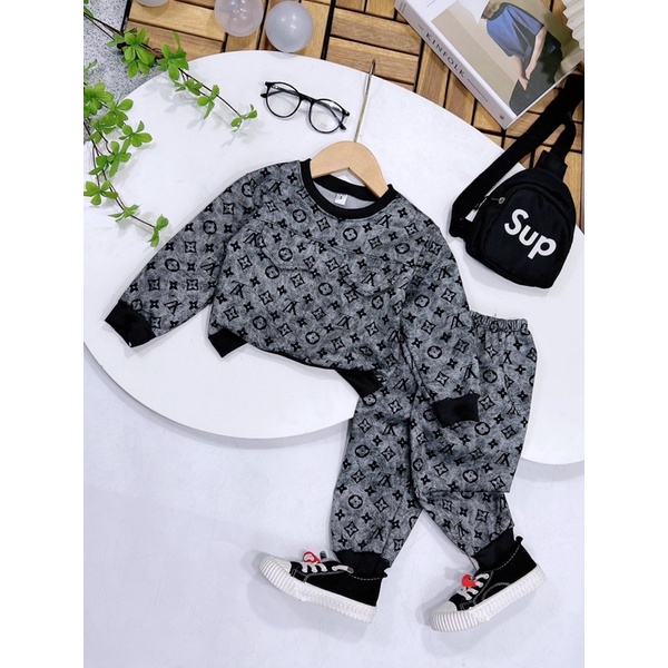 Bộ nỉ thu đông màu loang bé trai siêu cá tính (10-28kg)