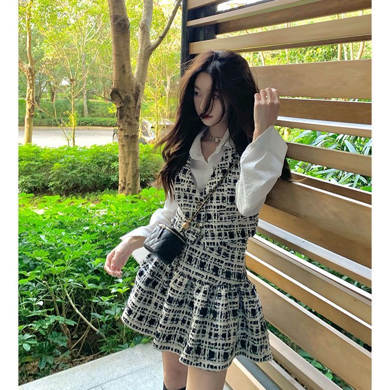 Bộ Áo Dệt Kim + Chân Váy + Áo Khoác Dệt Kim Thời Trang Thu Đông