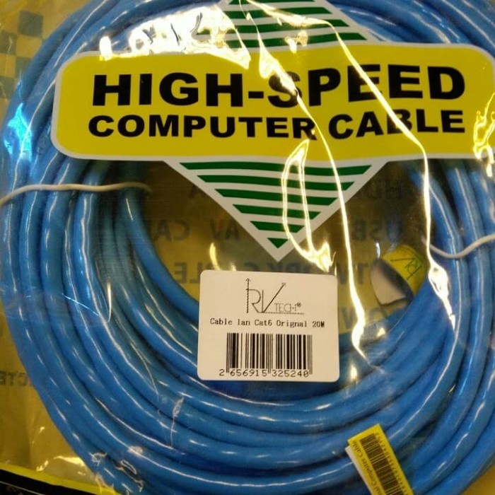Dây Cáp Cat6 RVTECH LAN Dài 1M Kèm Đầu Sắt Sơn 6 LAN