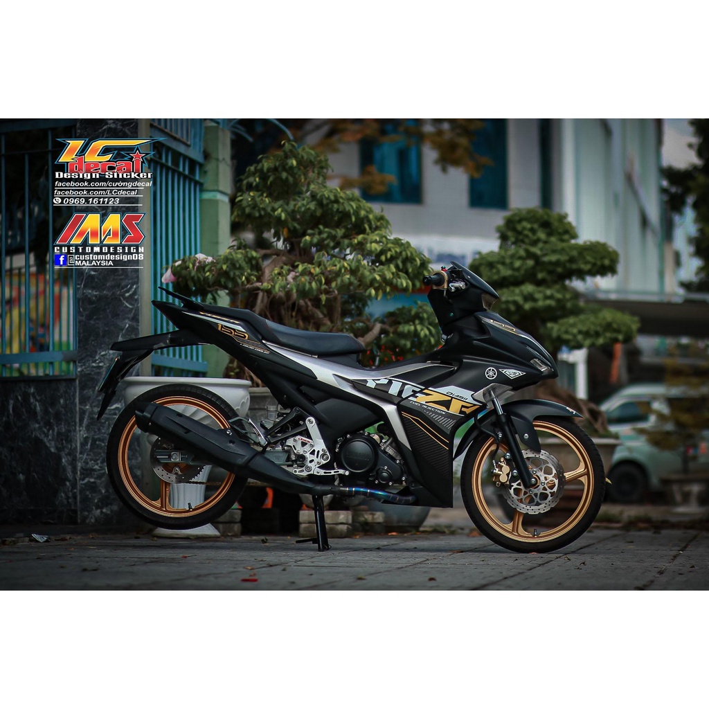 TEM RỜI mẫu Y16ZR vàng đồng cho Exciter 155 đen nhám - tem cao cấp không bay màu