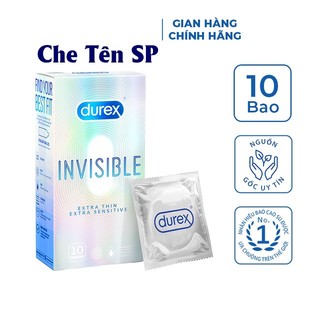 Bao cao su durex invisible extra thin siêu mỏng ôm sát chân thật - hộp 10 bao