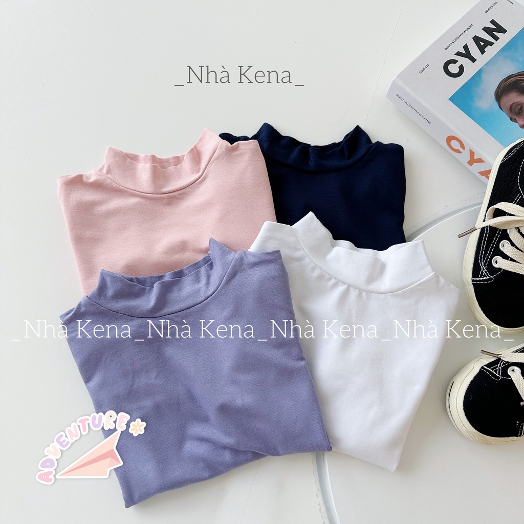 Áo cotton giữ nhiệt cổ 3p cho bé 8-23kg