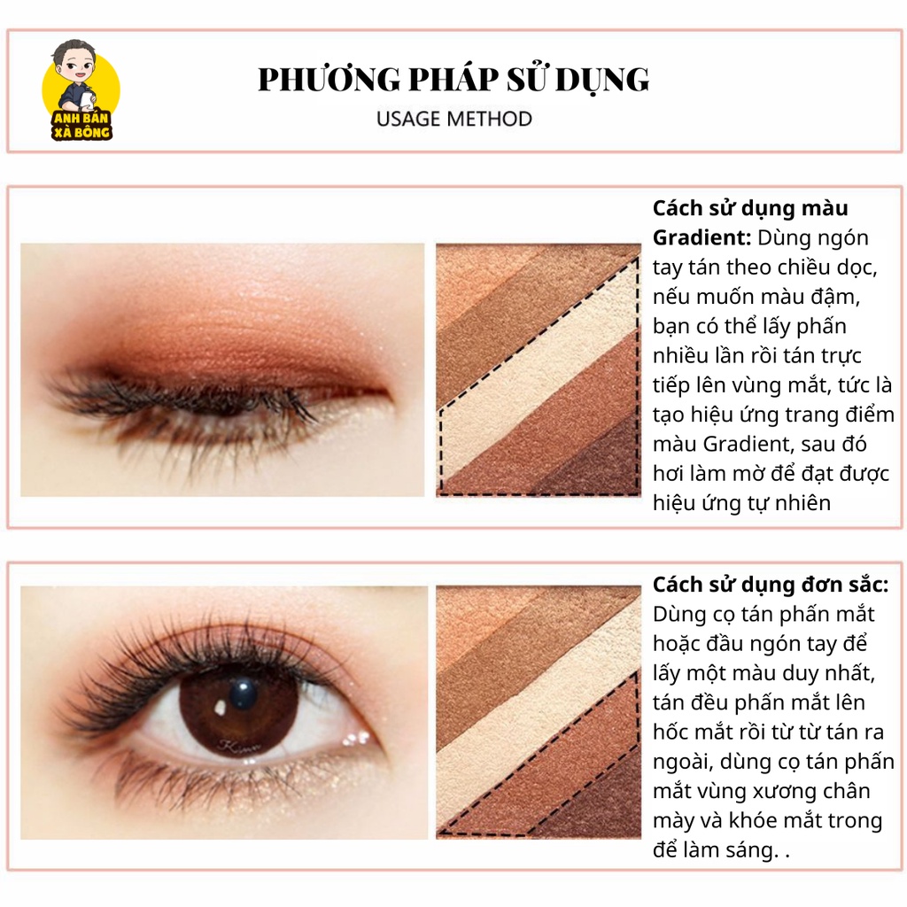 Bảng Phấn Mắt 05 Ô Màu Nhũ Lì NOVO 5-Color Shiny Eyeshadow Palette 5207