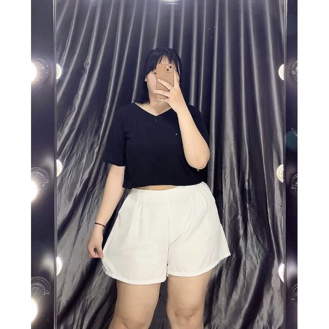 Quần đùi ống rộng nữ bigsize