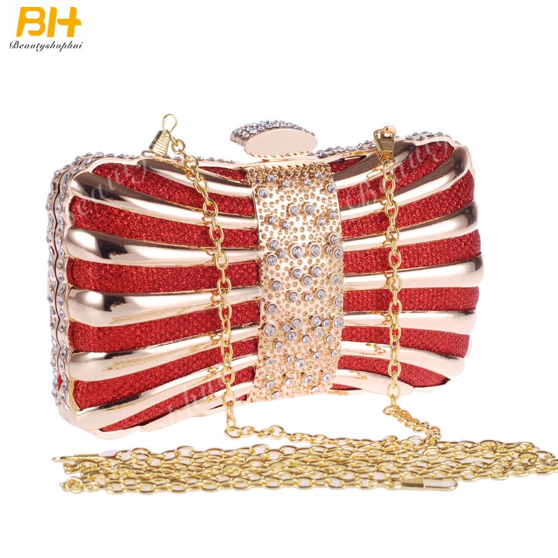 Ví Cầm Tay Dáng Vuông Nhỏ Đính Đá Bằng Hợp Kim Phong Cách Âu Mỹ Sang Trọng Cho Nữ