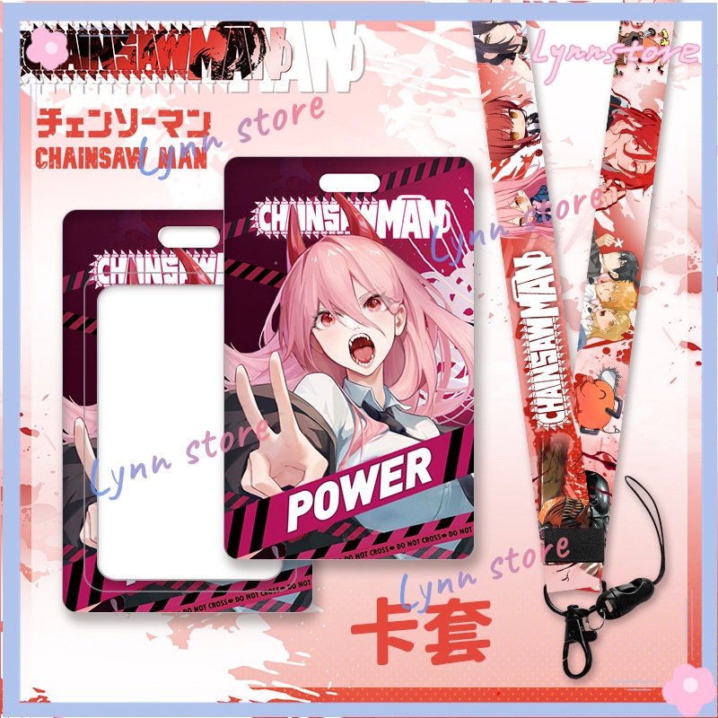 Chainsaw Man Card Cover Anime KeyChain Pochita Hayakawa Aki Power Men Bus Key Chain Cartoon for Women Key Ring Acrylic Quà tặng