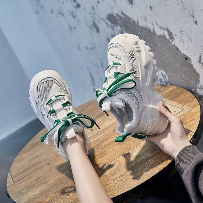 Giày thể thao nữ 7cm Thoáng khí dây màu Kiểu dáng hàn quốc