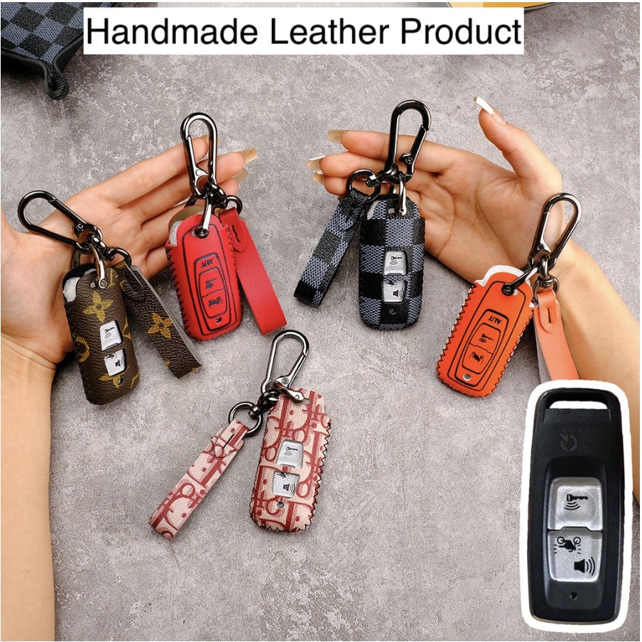 Bao da bọc chìa khóa smartkey xe máy Honda SH 350i SH Mode 150i 2022 PCX 160 khâu tay móc đen VS