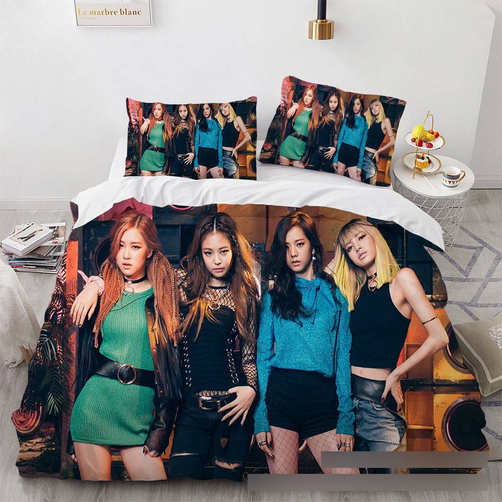 Bộ Chăn Ga Và Vỏ Gối 3 Trong 1 In Hình blackpink Cho Bé