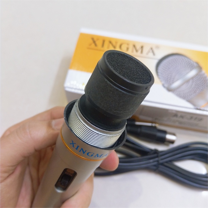 Mic hát karaoke có dây , Micro Karaoke XINGMA AK - 19 có màng lọc âm cho âm thanh tuyệt đỉnh - tương thích mọi dàn kara