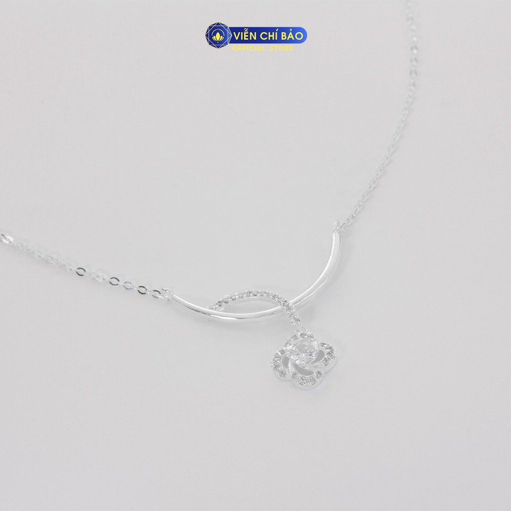 Dây chuyền bạc nữ cành hoa chất liệu bạc 925 thời trang phụ kiện trang sức nữ Viễn Chí Bảo D400857