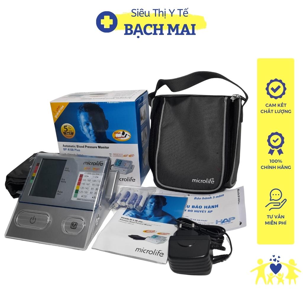 Máy đo huyết áp bắp tay Microlife BP A100 PLUS, hoàn toàn tự động với công nghệ PAD và MAM chính xác cao (BH 5 năm)