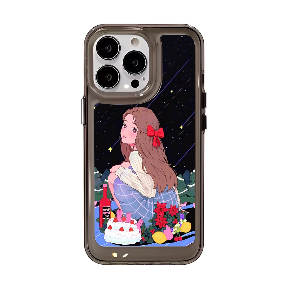 Ốp Điện Thoại Trong Suốt Hình Cô Gái Không Gian Cho iphone 14 Pro Max 13 11 12 7Plus X XR XS Max 8 7