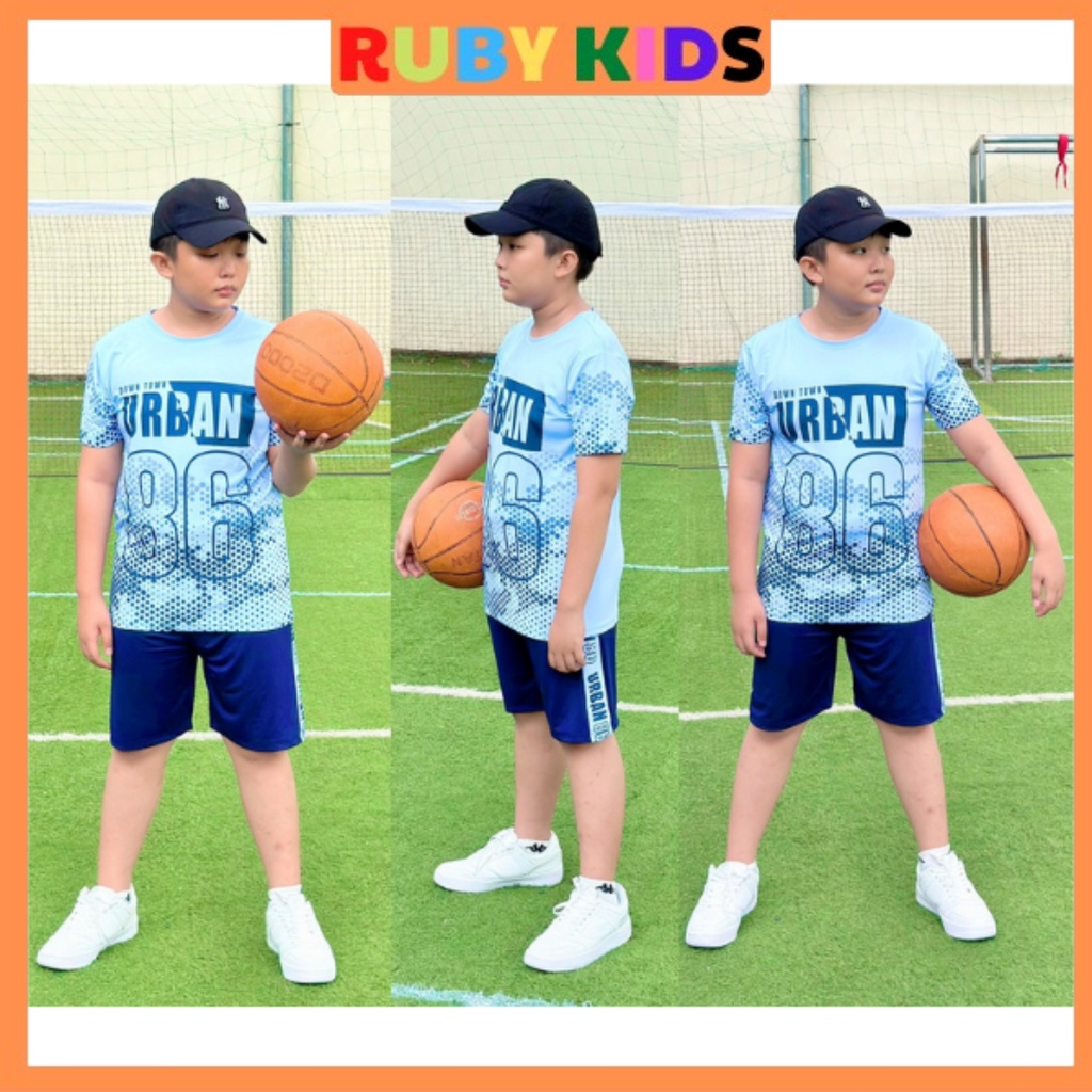 Đồ bộ 3d thun lạnh cho bé trai thể thao rộng rãi thoải mái cho bé to cao RUBYKIDS